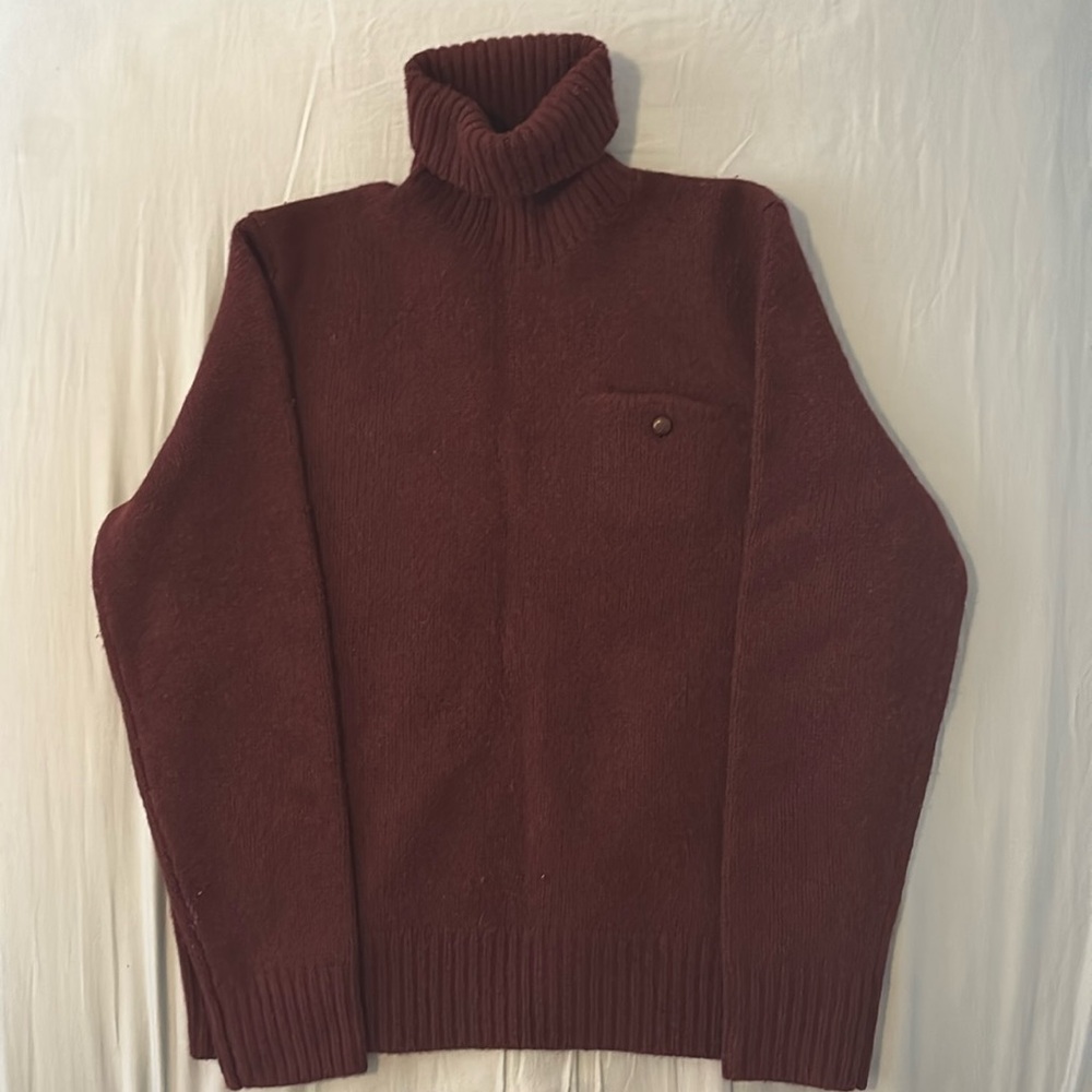 NWT Polo Ralph Lauren Men’s large Turtleneck wool/cashmere Burgundy sweater